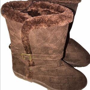 Kensie Microsuede Mid-calf Boots - Brown - 7